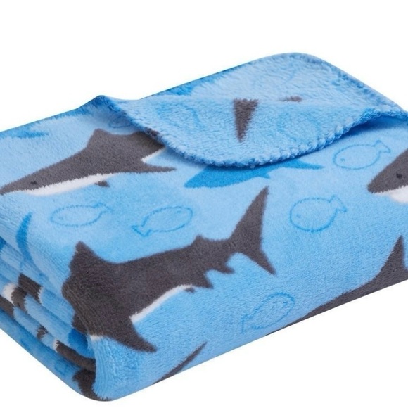 16” Shark Huggable Plush + 50” by 60” Throw Set. - Picture 2 of 9